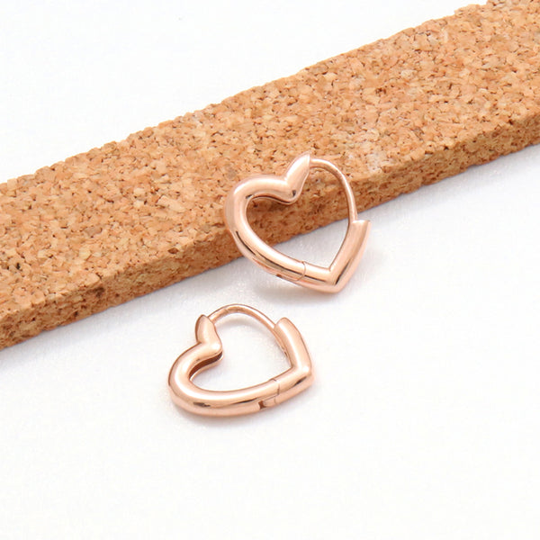 Small Heart Huggie Earrings