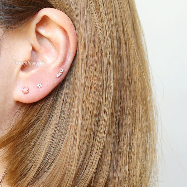 CZ Dotted Curved Piercing