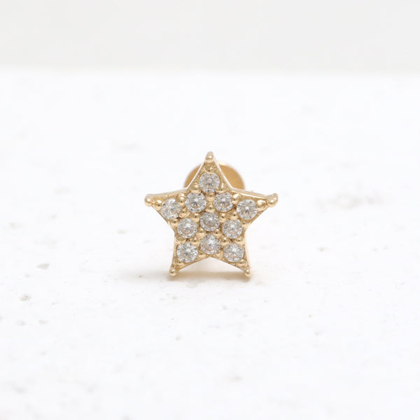 CZ Pave Star Internally Labret