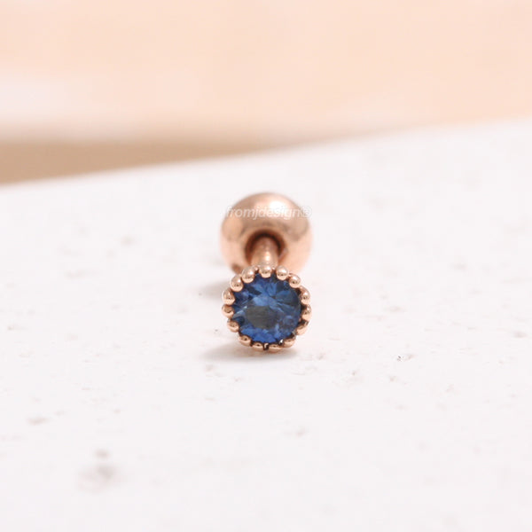 0.07ct Blue Sapphire Multi Prongs Piercing