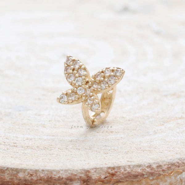 CZ Micro Pave Butterfly Earring