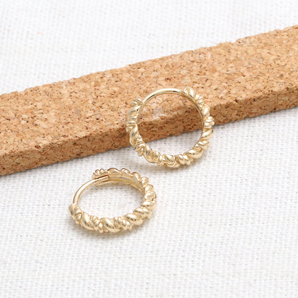 Double Twisted Rope Huggie Earrings