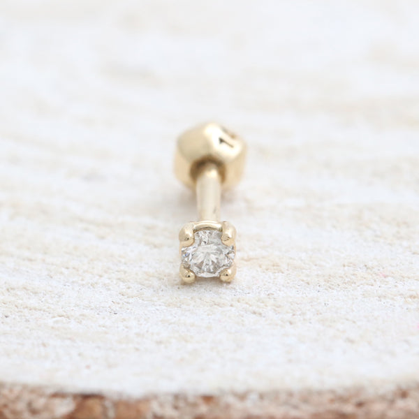 0.03ct Genuine Diamond 4 Prongs Piercing