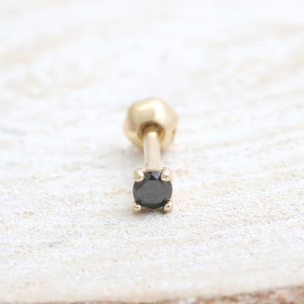 0.03ct Black Diamond 4 Prongs Piercing