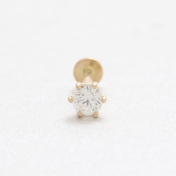 3mm CZ Prongs 6 Prongs Labret