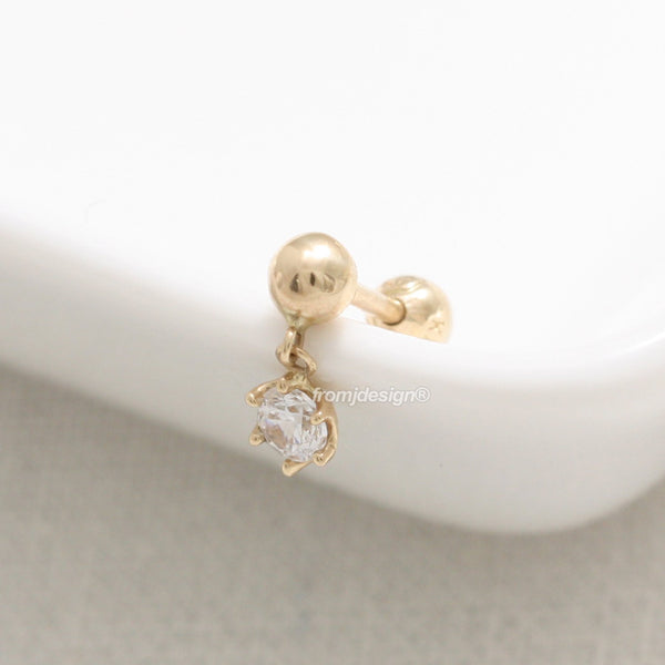 Ball & Moissanite Drop Piercing