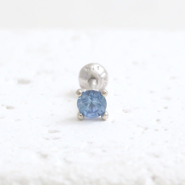 0.1ct Light Blue Sapphire 4 Prongs Piercing