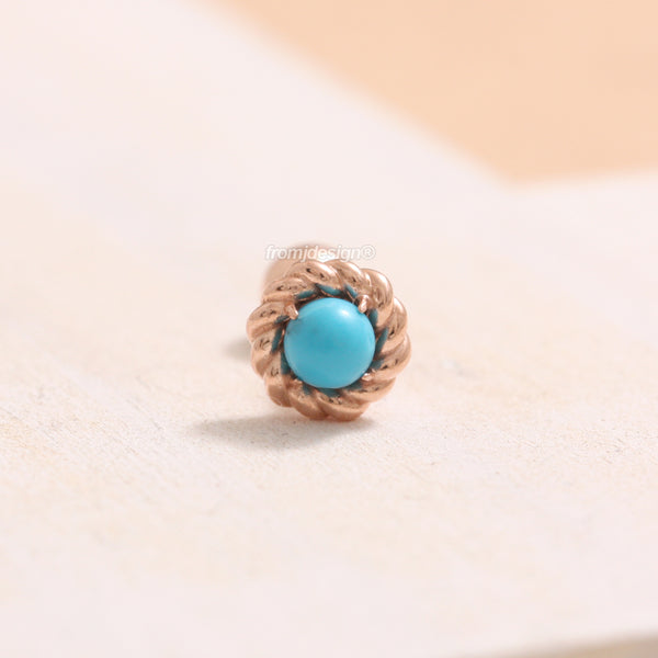 0.1ct Turquoise Rope Circle Piercing