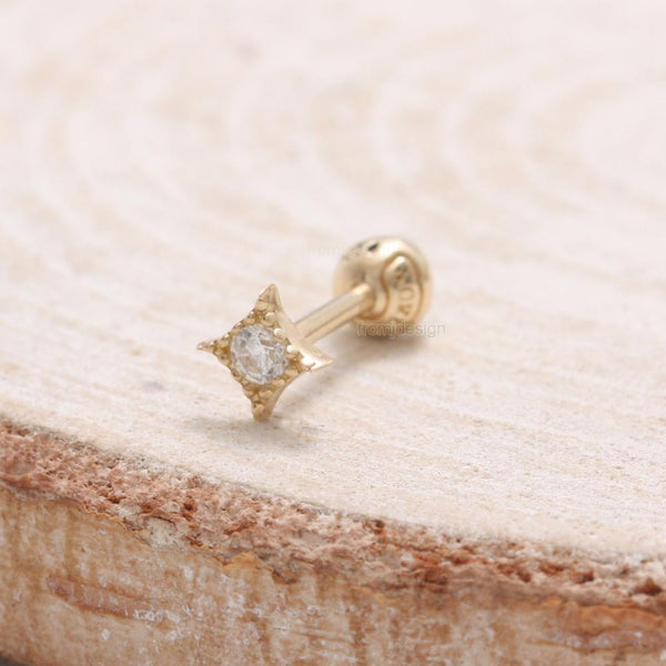 CZ Rhombus Ear Piercing