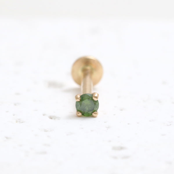 0.03ct Green Diamond 4 Prongs Labret