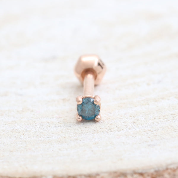 0.03ct Blue Diamond 4 Prongs Piercing