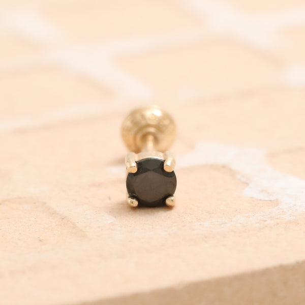 0.1ct Black Diamond 4 Prongs Piercing