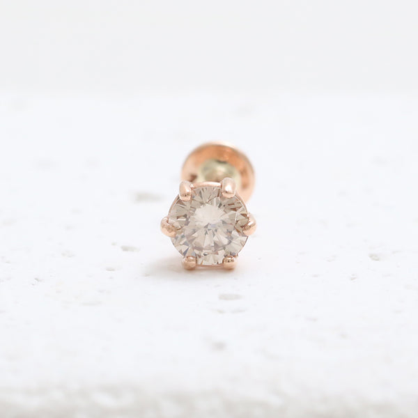 0.25ct Cognac Diamond 6 Prongs Labret