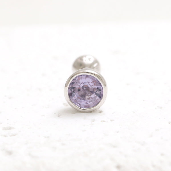 4mm Lavender Sapphire Bezel Piercing