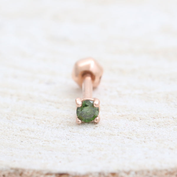 0.03ct Green Diamond 4 Prongs Piercing