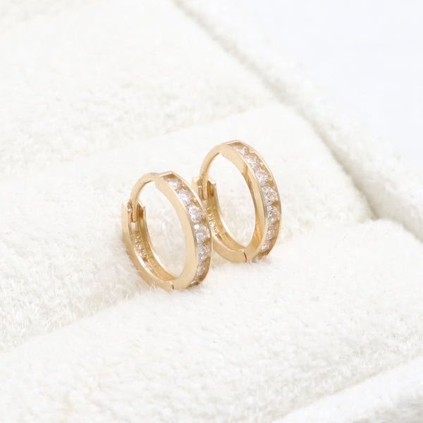 CZ Channel Setting Huggie Earrings