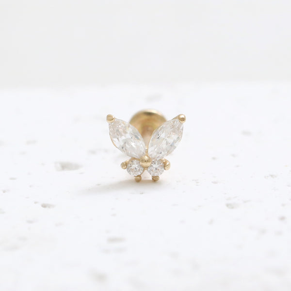 Marquise CZ Butterfly Labret