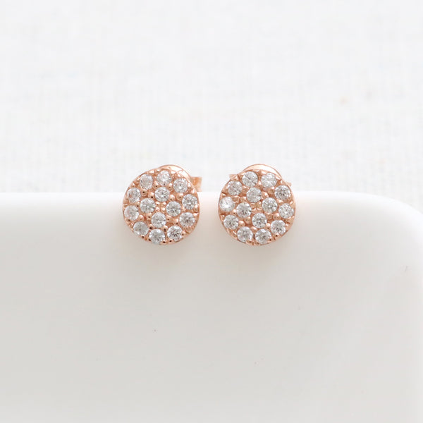 CZ Pave Small Circle Earrings