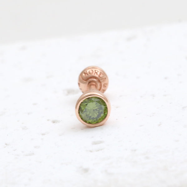 0.1ct Green Diamond Bezel Piercing