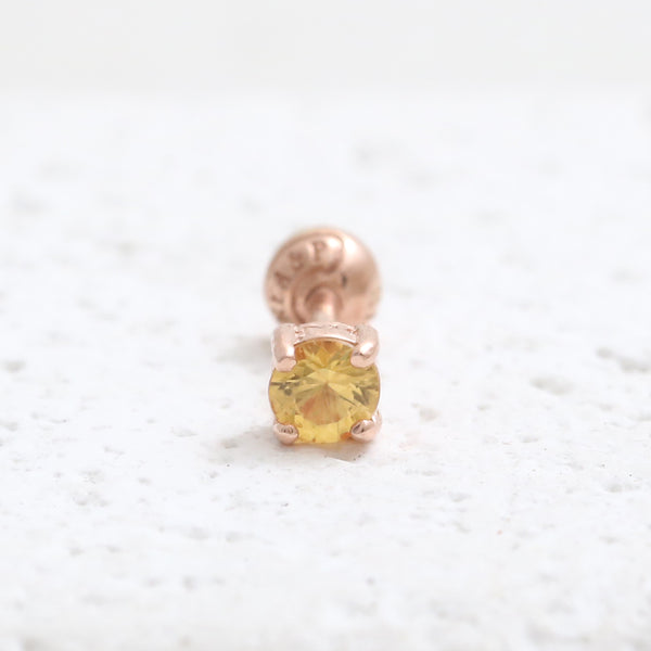 0.1ct Yellow Sapphire 4 Prongs Piercing