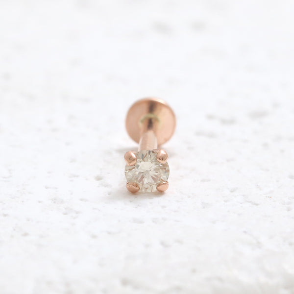 0.07ct Cognac Diamond 4 Prongs Labret