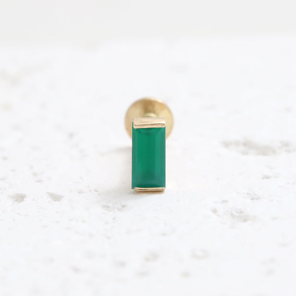 Baguette Green Onyx Simple Labret