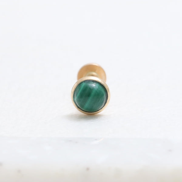 Malachite Round Internally Labret