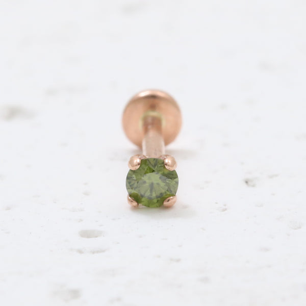 0.07ct Green Diamond 4 Prongs Labret