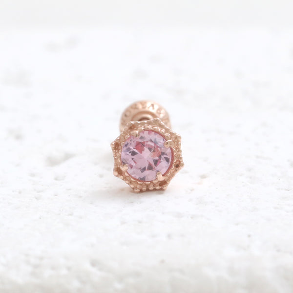 0.1ct Pink Sapphire Octagon Piercing