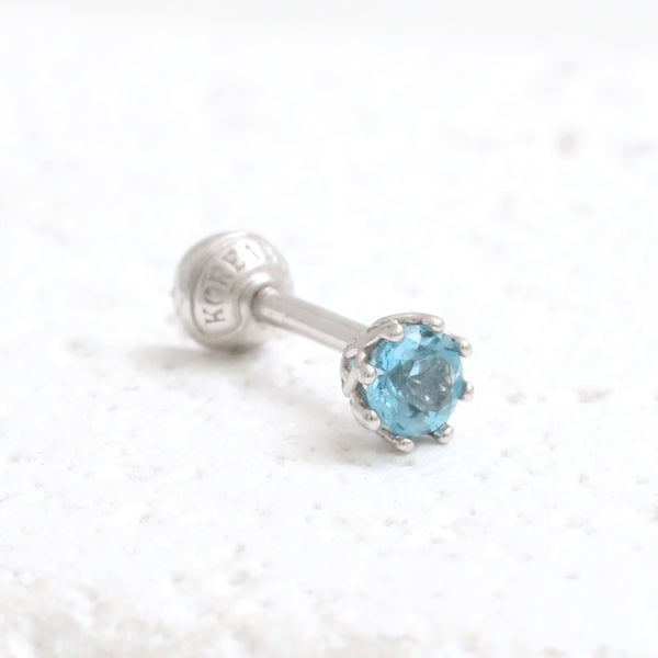 0.1ct Blue Topaz Multi Prongs Piercing