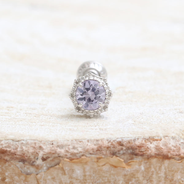 0.1ct Lavender Sapphire Octagon Piercing