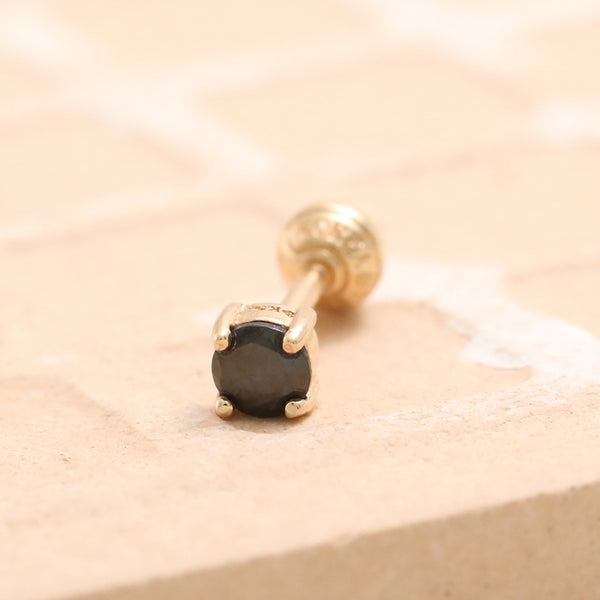 0.1ct Black Diamond 4 Prongs Piercing