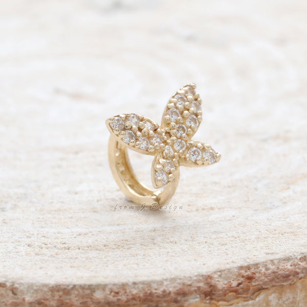 CZ Micro Pave Butterfly Earring