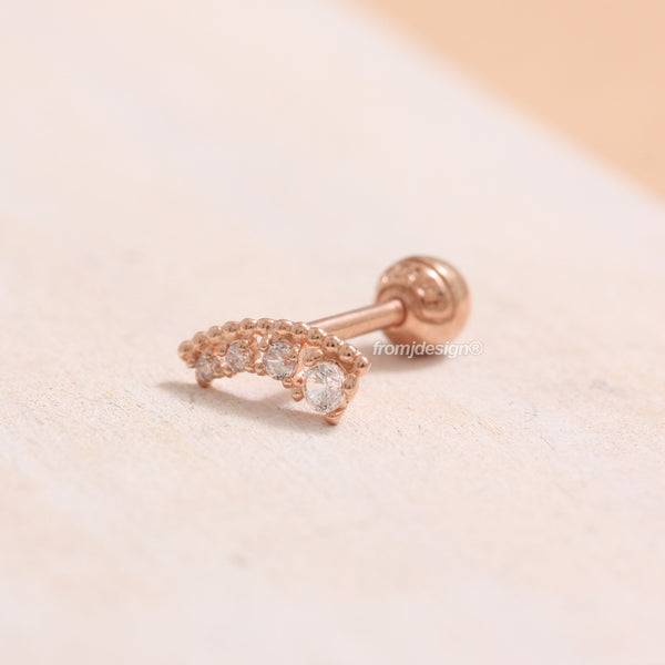 Diamond Dotted Curved Piercing