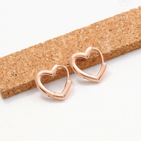 Small Heart Huggie Earrings