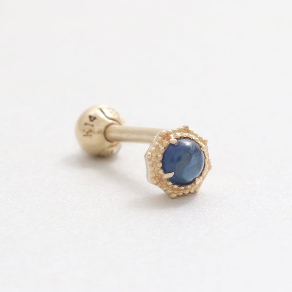 Blue Sapphire Octagon Ear Piercing