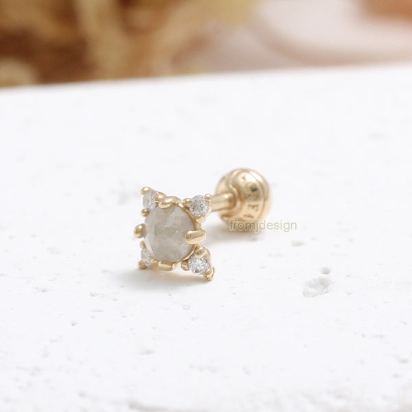 0.1ct Gray Diamond Edgy Piercing