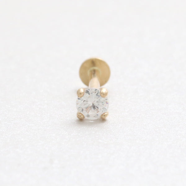 3mm CZ 4 Prongs Labret