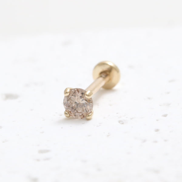 0.1ct Cognac Diamond 4 Prongs