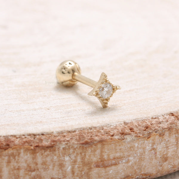 Genuine Diamond Rhombus Piercing