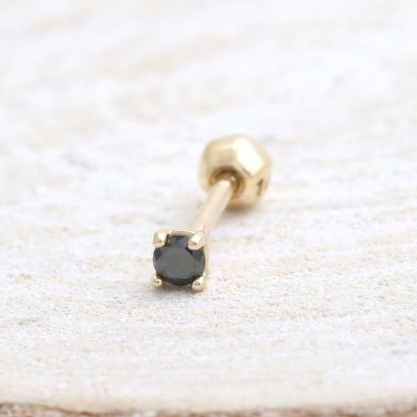 0.03ct Black Diamond 4 Prongs Piercing