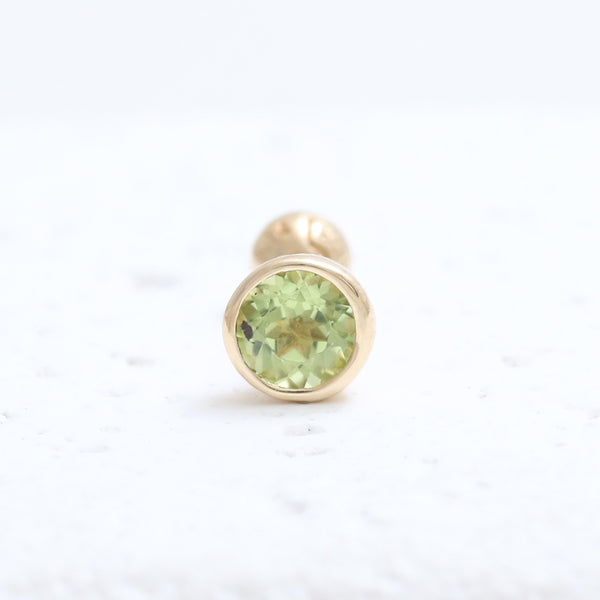 4mm Peridot Bezel Ear Piercing