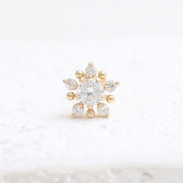 CZ Snowflake Ear Piercing