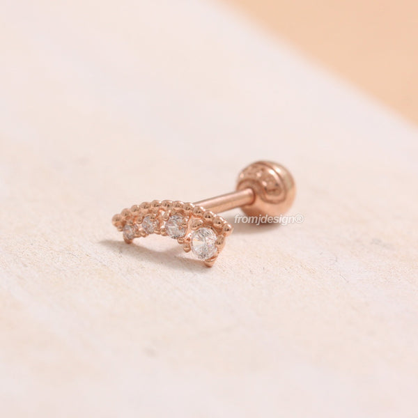 CZ Dotted Curved Piercing