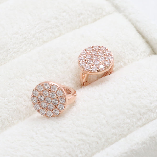 CZ Pave Circle Huggie Earrings