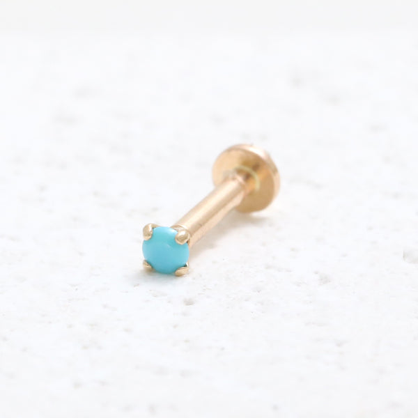 2mm Turquoise CZ 4 Prongs Labret