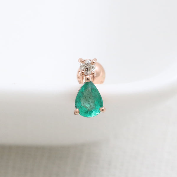 Teardrop Emerald Piercing