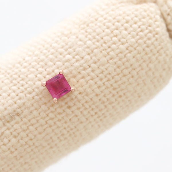 Square Cut Ruby Piercing