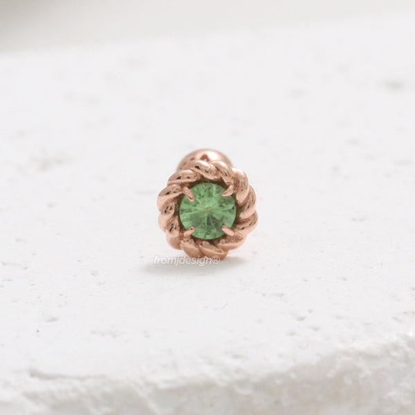 0.1ct Tsavorite Rope Circle Piercing