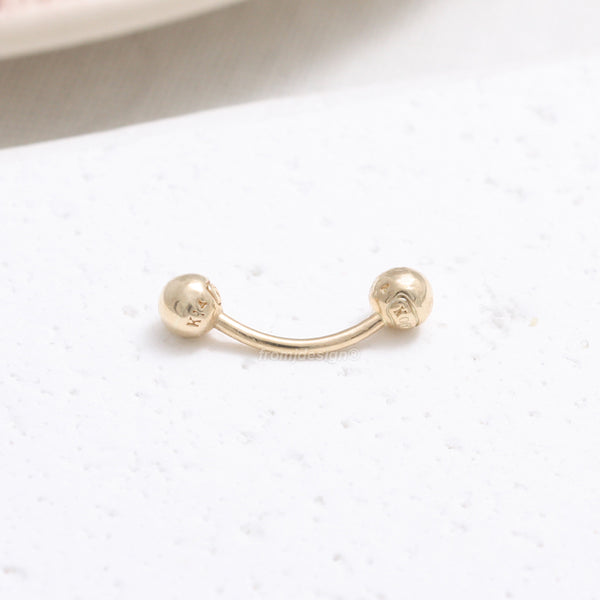 3.5mm Double Ball Rook Piercing